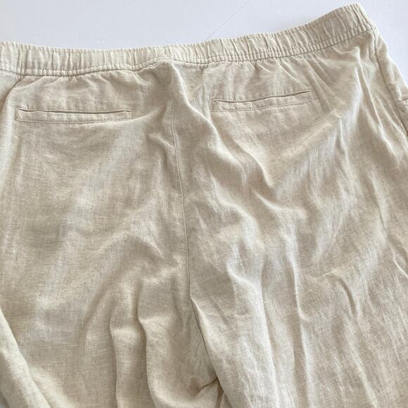 NWT Old Navy Womens XXL Beige Linen Blend Straight Taper Pants Lagenlook Beachy - Picture 5 of 11